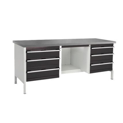 CUBIO STORAGE BENCH 2078-3.9 WITH LINO WORKTOP-LIGHT/ANTH GREY