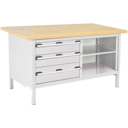 CUBIO STORAGE BENCH 1578-1.11 WITH MPX WORKTOP-LIGHT GREY