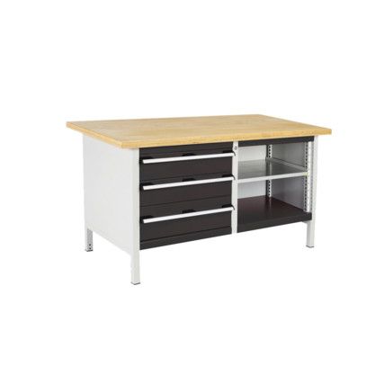 CUBIO STORAGE BENCH 1578-1.11 WITH MPX WORKTOP-LIGHT/ANTH GREY