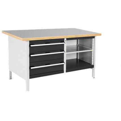 CUBIO STORAGE BENCH 1578-3.11 WITH LINO WORKTOP-LIGHT/ANTH GREY