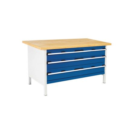 CUBIO STORAGE BENCH 1578-1.22 WITH MPX WORKTOP-LIGHT GREY/BLUE