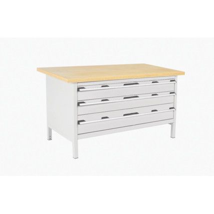 CUBIO STORAGE BENCH 1578-1.22 WITH MPX WORKTOP-LIGHT GREY