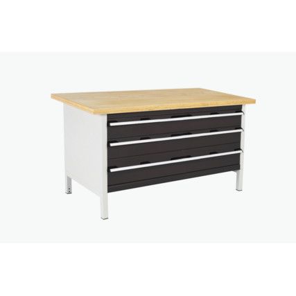 CUBIO STORAGE BENCH 1578-1.22 WITH MPX WORKTOP-LIGHT/ANTH GREY