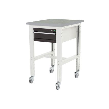 CUBIO MOBILE HEIGHT ADJUST WORKST AND 750x750 W/ LINO TOP, CABINET