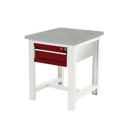 CUBIO WORKSTAND 778 WITH LINO WORKTOP + 562-1-LIGHT GREY/RED