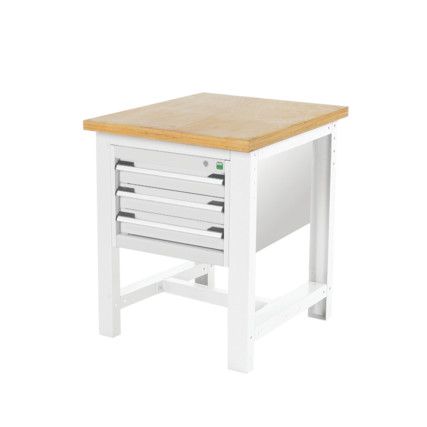 CUBIO WORKSTAND + 3 DRAWER CABINET WITH MPX WORKTOP-LIGHT GREY