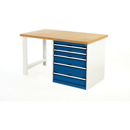 Cubio Hevay Duty Workbench with Cabinet, Light Grey, 840mm x 1500mm x 900mm