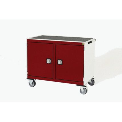 CUBIO MT TROLLEY 50 50 DOOR DOOR T-TRAY-LIGHT GREY/RED