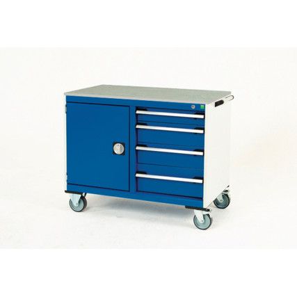 CUBIO MT TROLLEY 50 50 DOOR DRWRLINO-LIGHT GREY/BLUE