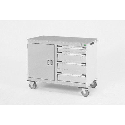 CUBIO MT TROLLEY 50 50 DOOR DRWRLINO-LIGHT GREY