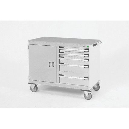 CUBIO MT TROLLEY 50 50 DOOR DRWRLINO-LIGHT GREY