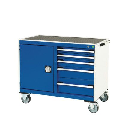 CUBIO MT TROLLEY 50 50 DOOR DRWRT-TRAY-LIGHT GREY/BLUE