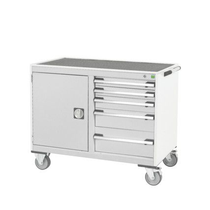 CUBIO MT TROLLEY 50 50 DOOR DRWRT-TRAY-LIGHT GREY