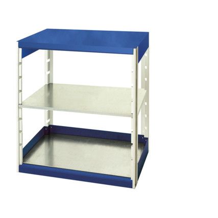 Cubio Standard Duty Shelving, 2 Shelves, 75kg Shelf Capacity, 1000mm x 525mm x 800mm, Grey