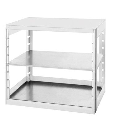 Cubio Standard Duty Shelving, 2 Shelves, 75kg Shelf Capacity, 1000mm x 525mm x 1050mm, Grey