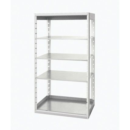 Cubio Standard Duty Shelving, 4 Shelves, 75kg Shelf Capacity, 2000mm x 525mm x 1050mm, Grey