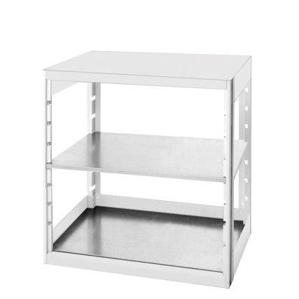 Cubio Standard Duty Shelving, 2 Shelves, 75kg Shelf Capacity, 1000mm x 650mm x 800mm, Grey