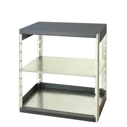 Cubio Standard Duty Shelving, 2 Shelves, 75kg Shelf Capacity, 1000mm x 650mm x 800mm, Grey