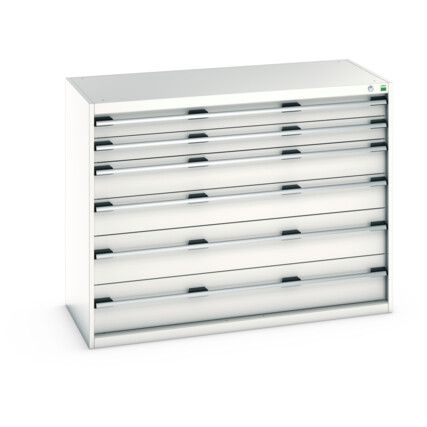 CUBIO DRAWER CABINET 1300X650X1000H 6 DRAWER RAL7035