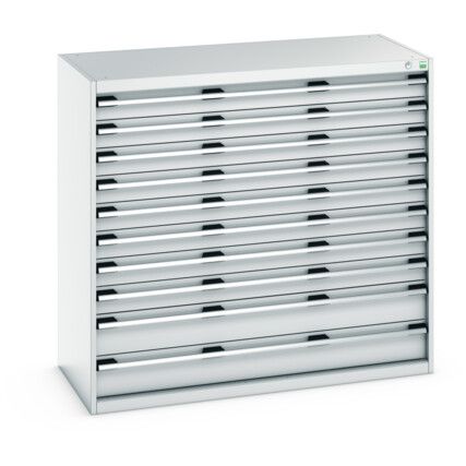 CUBIO DRAWER CABINET 1300X650X1200H 10 DRAWER RAL7035