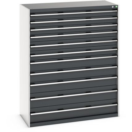 CUBIO DRAWER CABINET 1300X650X1600H 11 DRAWER RAL7035/7016