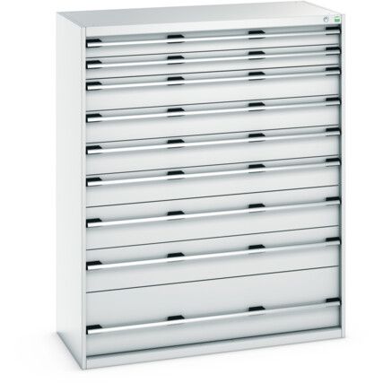 CUBIO DRAWER CABINET 1300X650X1600H 9 DRAWER RAL7035