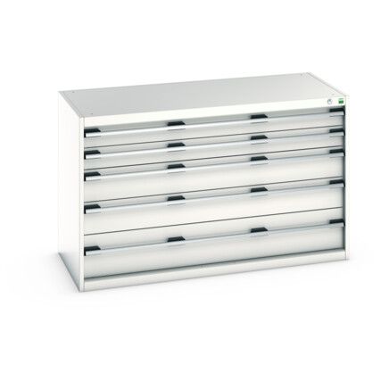 CUBIO DRAWER CABINET 1300X650X800H 5 DRAWER RAL7035