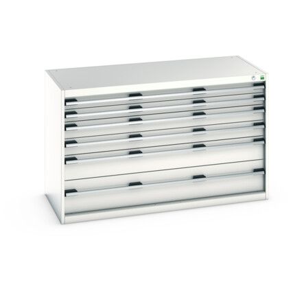 CUBIO DRAWER CABINET 1300X650X800H 6 DRAWER RAL7035