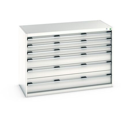 CUBIO DRAWER CABINET 1300X650X900H 6 DRAWER RAL7035