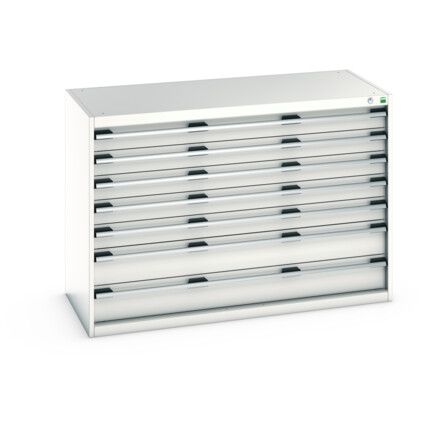 CUBIO DRAWER CABINET 1300X650X900H 7 DRAWER RAL7035