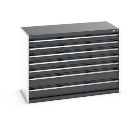 CUBIO DRAWER CABINET 1300X650X900H 7 DRAWER RAL7035/7016