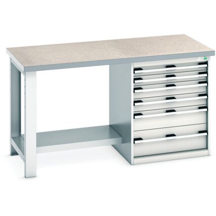 CUBIO BENCH (LINO) WITH 6 DRAWER CABINET 1500X750X840H