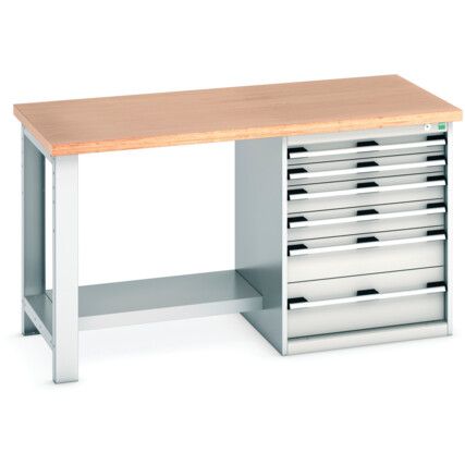 CUBIO BENCH (MPX) WITH 6 DRAWER CABINET 1500X750X840H