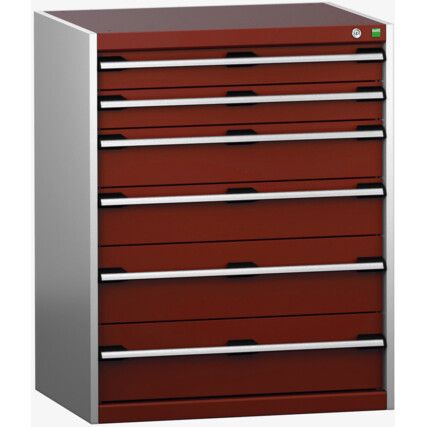 CUBIO SL-8610-6.2 DRAWER CABINET (200KG) GREY / RED