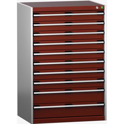 CUBIO SL-8612-10.4 DRAWER CABINET (200KG) GREY / RED