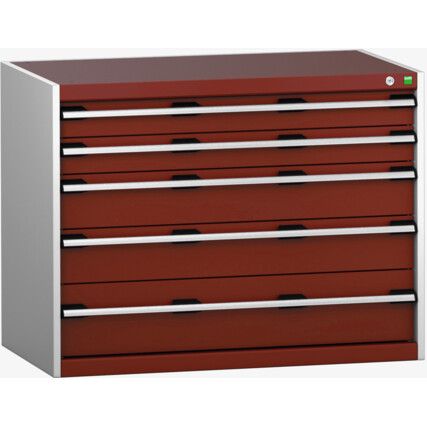 CUBIO SL-1068-5.2 DRAWER CABINET (200KG) GREY / RED