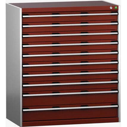 CUBIO SL-10612-10.2 DRAWER CABINET (200KG) GREY / RED