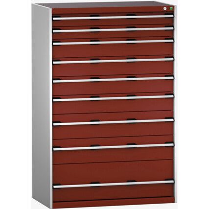 CUBIO SL-10616-9.2 DRAWER CABINET (200KG) GREY / RED