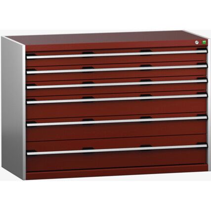 CUBIO SL-1369-6.2 DRAWER CABINET (200KG) GREY / RED