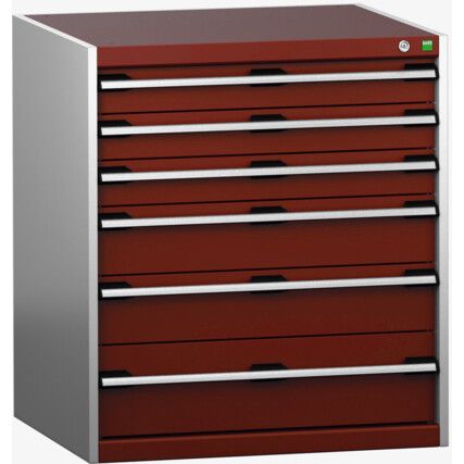 CUBIO SL-879-6.4 DRAWER CABINET (200KG) GREY / RED