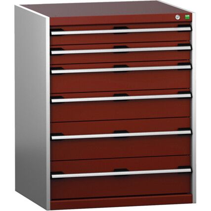 CUBIO SL-8710-6.2 DRAWER CABINET (200KG) GREY / RED