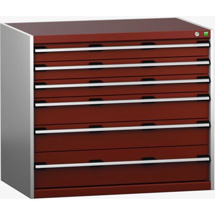 CUBIO SL-1079-6.4 DRAWER CABINET (200KG) GREY / RED