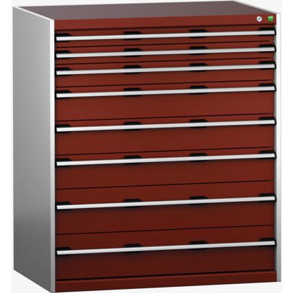 CUBIO SL-10712-8.2 DRAWER CABINET (200KG) GREY / RED