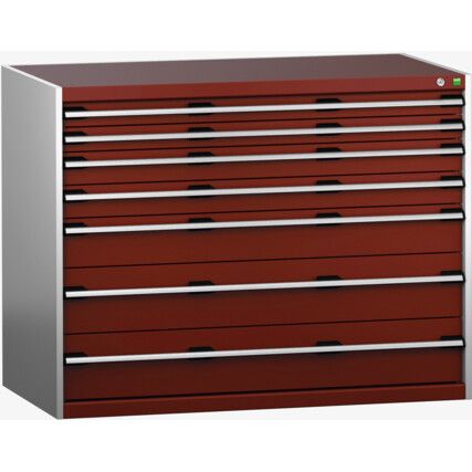 CUBIO SL-13710-7.2 DRAWER CABINET (200KG) GREY / RED