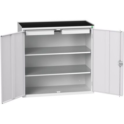 VERSO CUPBOARD WITH 2 SHELVES AND 2 DRAWERS 1050X550X1015H RAL7035