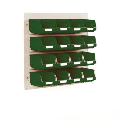 FLAT LOUVRE PANEL AND BIN KIT 0.5M WITH 16 GREEN BINS