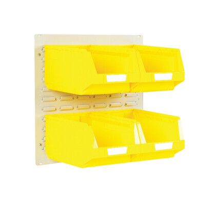 FLAT LOUVRE PANEL AND BIN KIT 0.5M WITH 4 YELLOW BINS