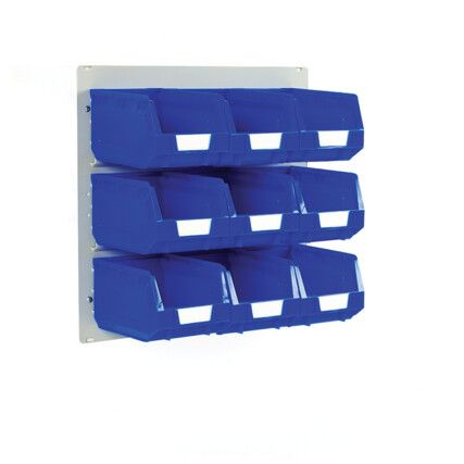 FLAT LOUVRE PANEL AND BIN KIT 0.5M WITH 9 BLUE BINS