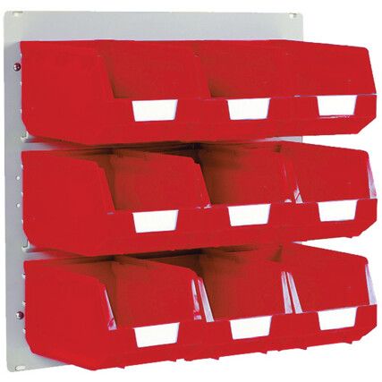 FLAT LOUVRE PANEL AND BIN KIT 0.5M WITH 9 RED BINS