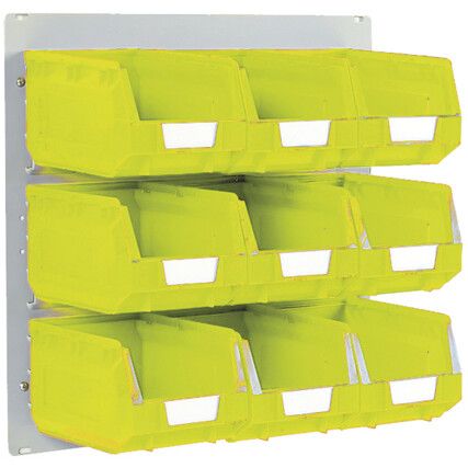 FLAT LOUVRE PANEL AND BIN KIT 0.5M WITH 9 YELLOW BINS